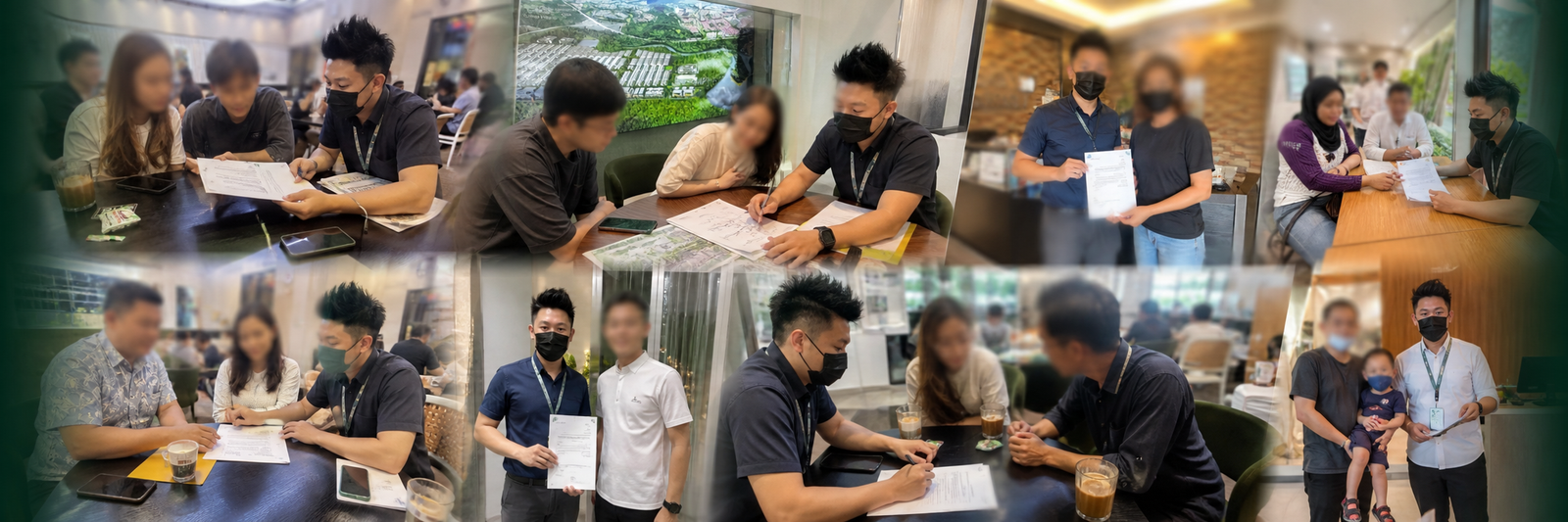 KYLE TAN 与客户沟通及签约记录，第三方脸部已模糊