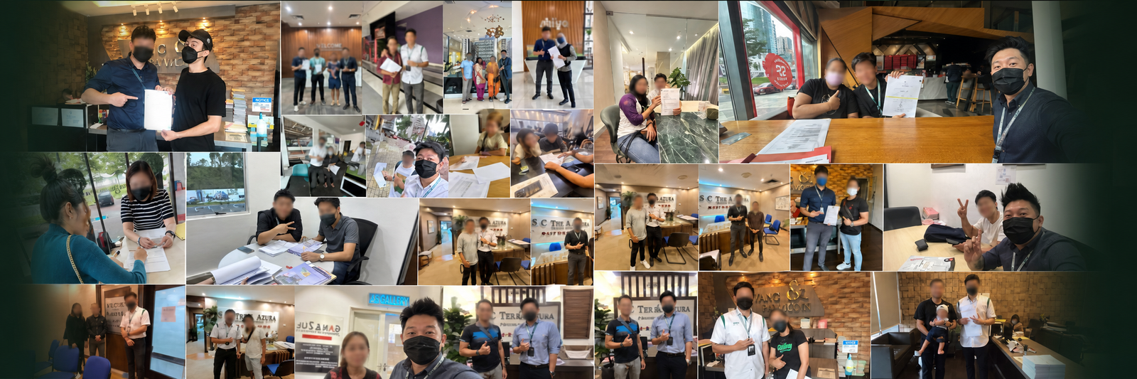 KYLE TAN 柔佛房地产成交与签约记录，顾客脸部已模糊处理